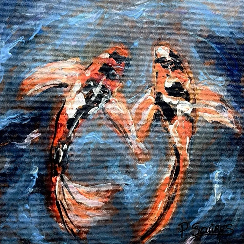 Orange and Black Koi Fish Art Print